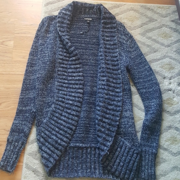 Express Sweaters - Blue Express Chunky Cardigan